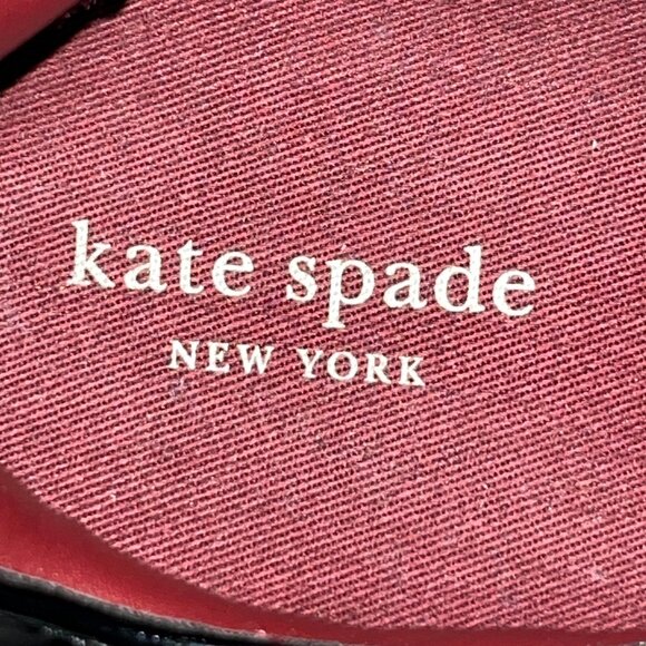 KATE SPADE The LEXI SLIP ON SNEAKERS BLACK WHITE & GRAY RIBBON BOWS - EUC - 10B - Picture 9 of 12